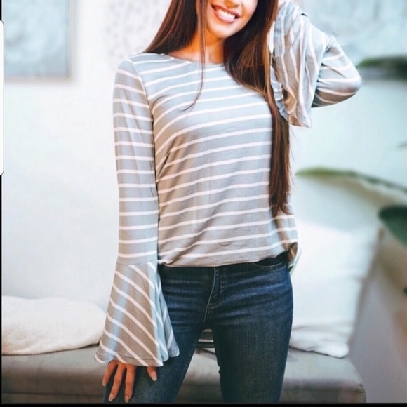 LAST DAY SALE♥️ Bell Sleeve Striped Tunic - Picture 2 of 3